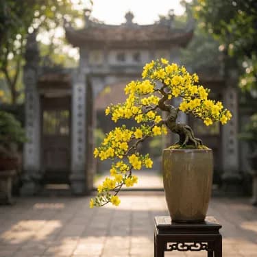 Mai bonsai mini dáng thác đổ