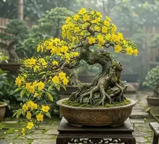 Mai bonsai dáng thác đổ độc đáo