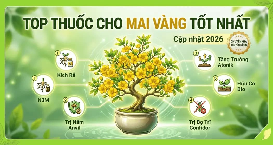 Top 5 thuốc cho mai vàng tốt nhất 2026 giúp cây khỏe