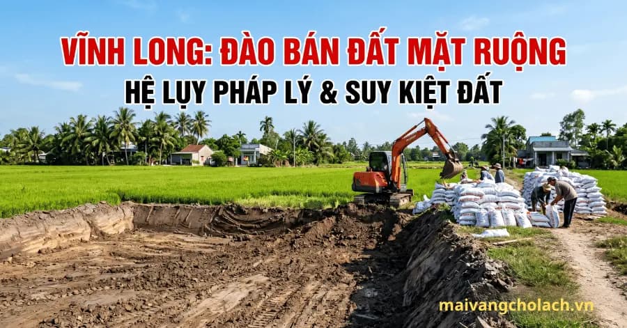 Vĩnh Long: Báo động đào bán đất mặt ruộng trái phép