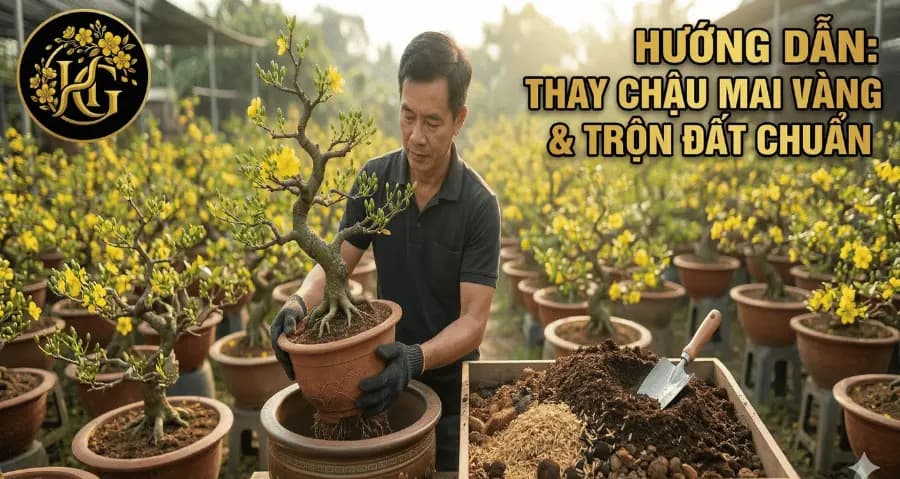Thay Chậu Mai Vàng & Cách Trộn Đất Tốt Nhất Cho Cây