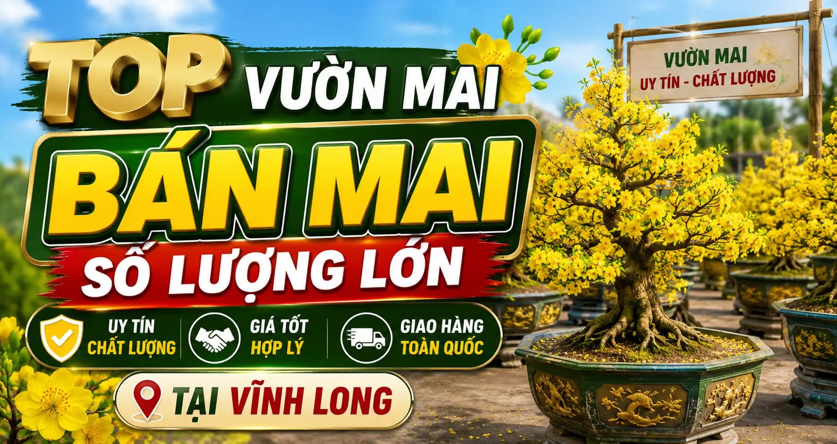 Top Vườn Mai Bán Mai Số Lượng Lớn Uy Tín Tại Vĩnh Long